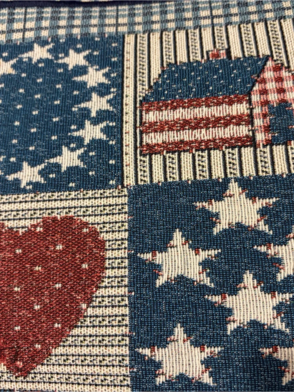 Set of 4 David Carter Brown Woven Placemats-Heart to Stars Patriotic Country